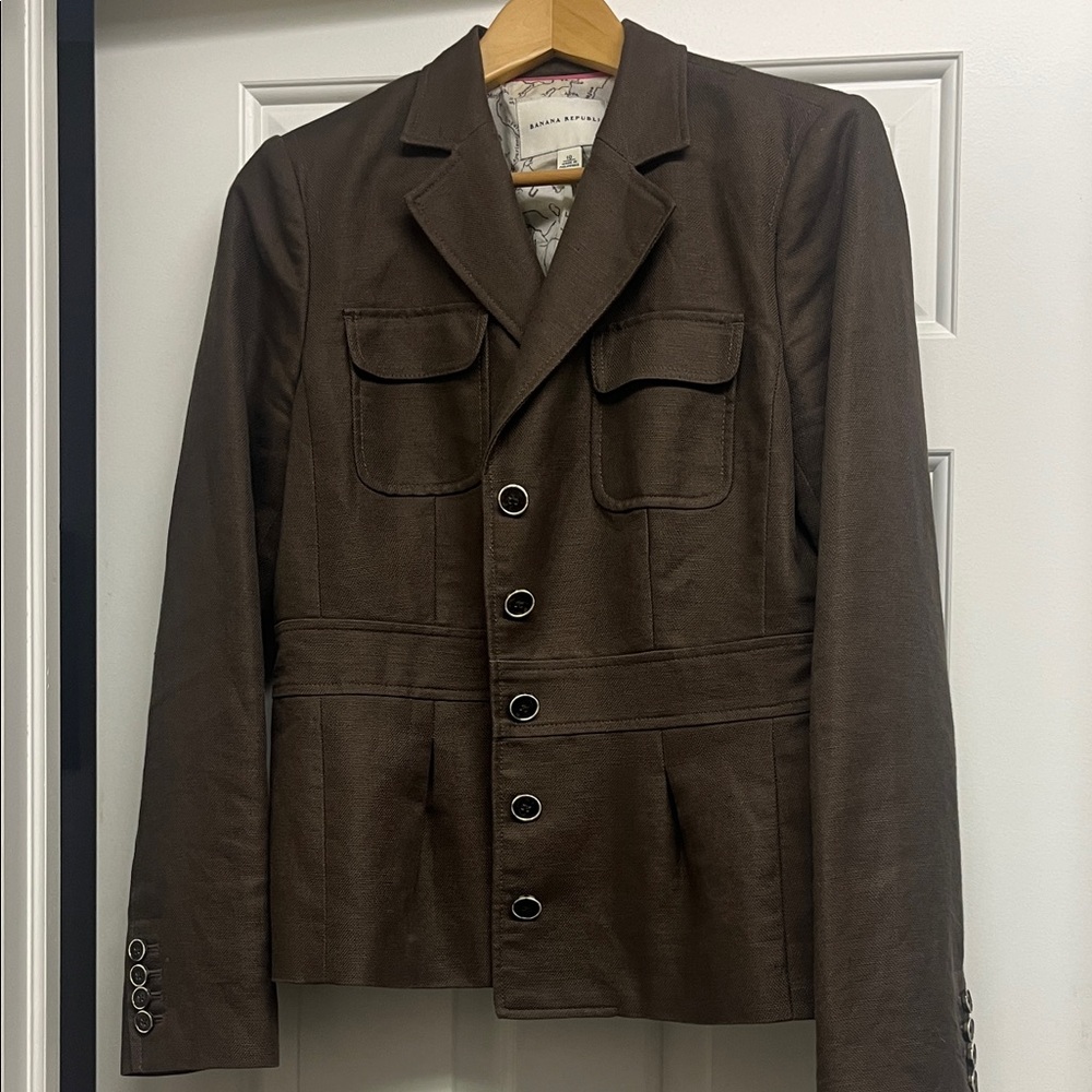 Banana Republic Dark Brown twill blazer